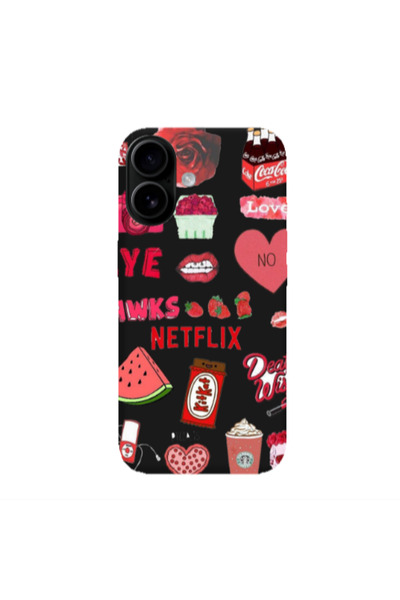 Other Apple Iphone 16 plus pizza is my valentine Black Colored Silicone TPU Θήκη