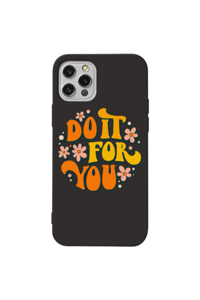 Other Apple iPhone 12 Pro Max Do it For You Black Colored Silicone TPU Θήκη