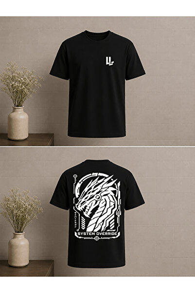 Generic Brand Dragon System Override Design Printed Oversize T-Shirt