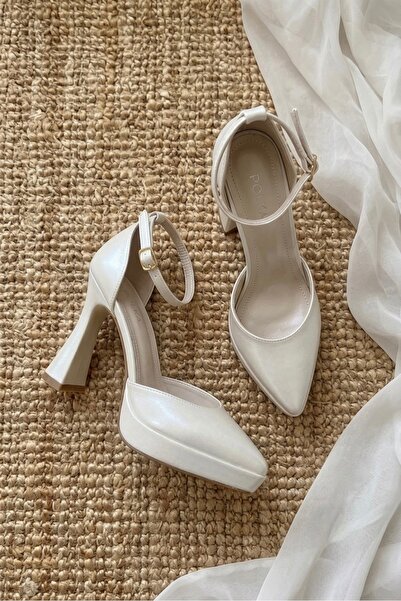 POLKA STORE Women's Event Bridal Wedding Shoes White Platform Bride High Heel...