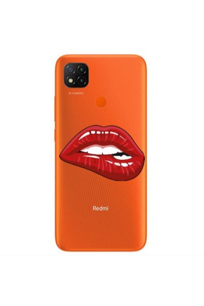 Other Xiaomi Redmi 9c Shiny Lips Transparent Silicone TPU Θήκη