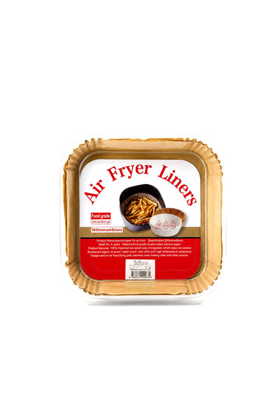 Marsilyan 50Pcs Square Base: 16cm - Edge: 4.5cm Air Fryer Baking Paper (4887)