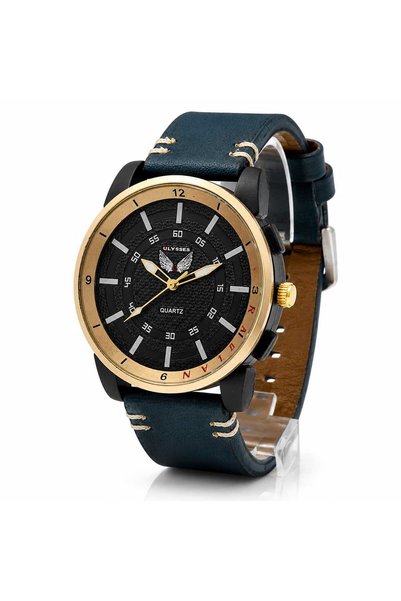 Watch Ceas barbatesc Ulysses CB101, albastru, stil casual modern, curea din piele