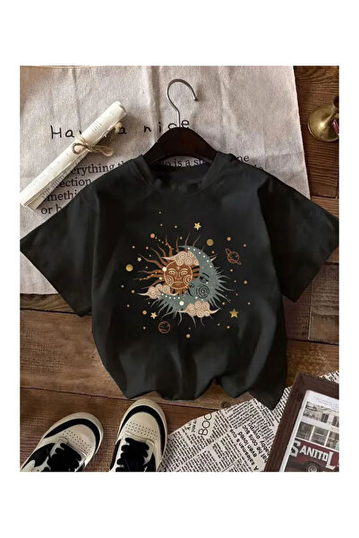 Trendy Sun Oversize Unisex Tişört - Rahat kalıp pamuk dijital baskılı Unsex T...