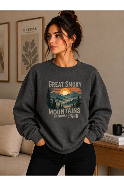 caddekombin Unisex Great Smoky Mountains National Park Printed Crew Neck Swea...