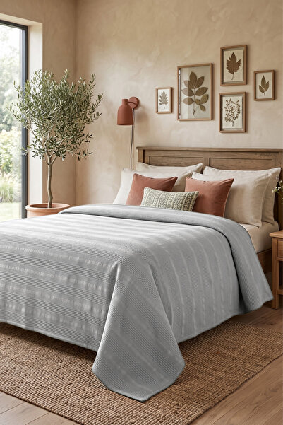 Nart Home 100% Cotton Border-Edged Single Pique Gray 160X230