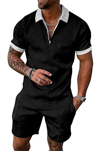 KEOYA Men's Polo Shirt and Shorts Set 2 Piece Summer Tracksuit Fashion Casual...