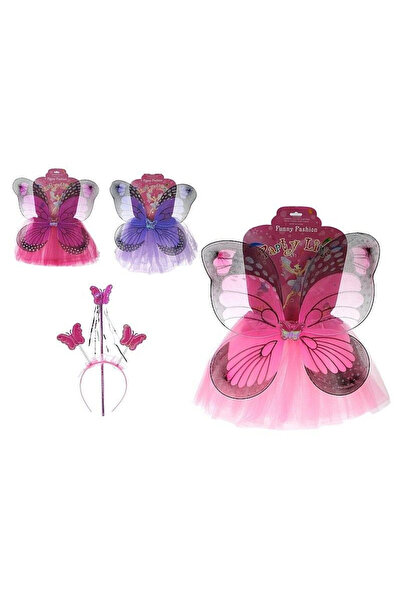 adar Costum fluture set fusta bagheta diadema multicolor copii