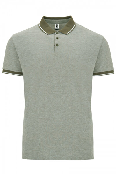 ROLY Tricou polo barbati, bumbac 100%, Bowie, Verde Militar Inchis Melanj