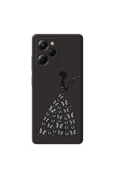Other Xiaomi Poco X5 Pro Butterfly Girl Black Colored Silicone TPU Θήκη