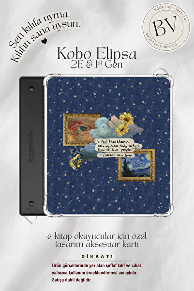 BookTok Vibes Co. Van Gogh Temalı Minimalist Insert - Kindle ve Kobo E-Kitap ...
