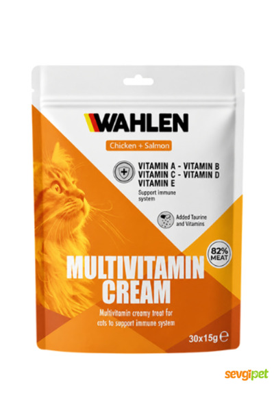 WAHLEN Tavuklu ve Somonlu Multivitamin Sıvı Kedi Ödül Kreması 30x15 GR