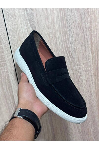 Greyybull Shoes pantofi renzo tip loafer din piele intoarsa neagra