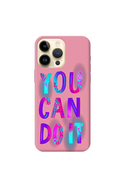 Other Apple iPhone 13 Pro Max You Can Doit Pink Colored Silicone TPU Θήκη