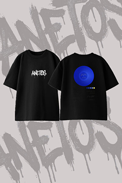Anetos Μπλουζάκι με στάμπα Jesus Is King, Oversize Crew Neck, Μαύρο