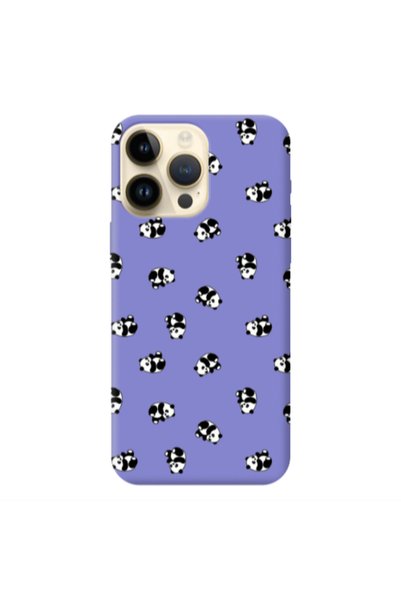Other Apple iPhone 13 Pro Max Small Pandas Purple Colored Silicone TPU Θήκη