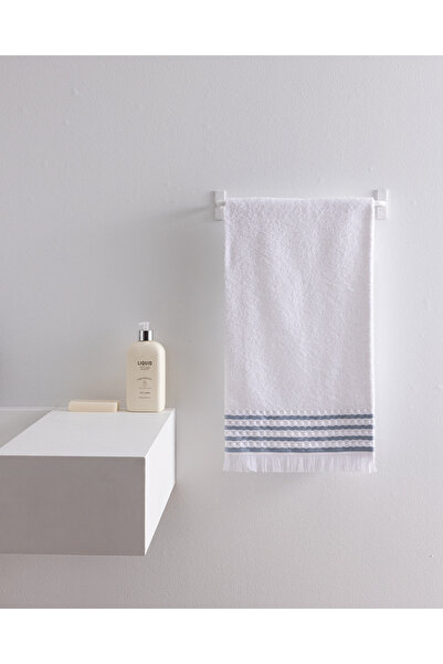 Madame Coco Velours Cotton Face Towel - White/Blue