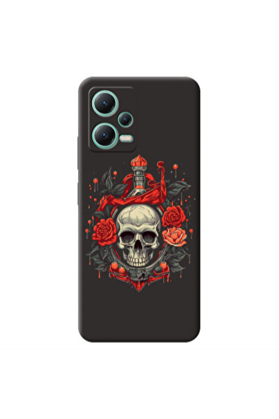 Other Xiaomi Redmi Note 12 Pro 5G Flower head Black Colored Silicone TPU Θήκη