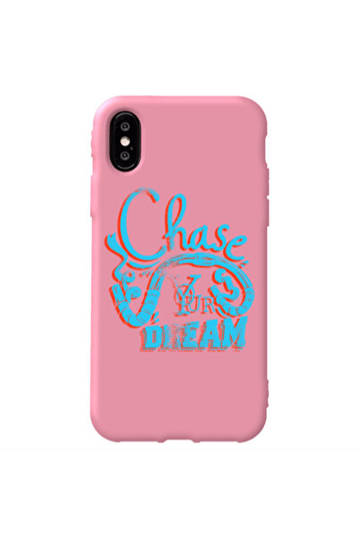 Other Apple iPhone Xs Max Chase Your Dream Pink Colored Silicone TPU Θήκη