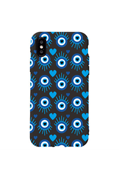 Other Apple iPhone Xs Max Heart Eye Black Colored Silicone TPU Θήκη