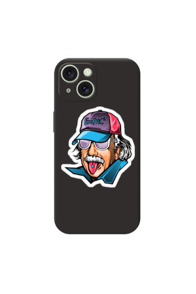 Other Apple iPhone 15 Plus Einstein Black Colored Silicone TPU Θήκη