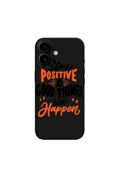 Other Apple Iphone 16 plus Stay Positive Black Colored Silicone TPU Θήκη