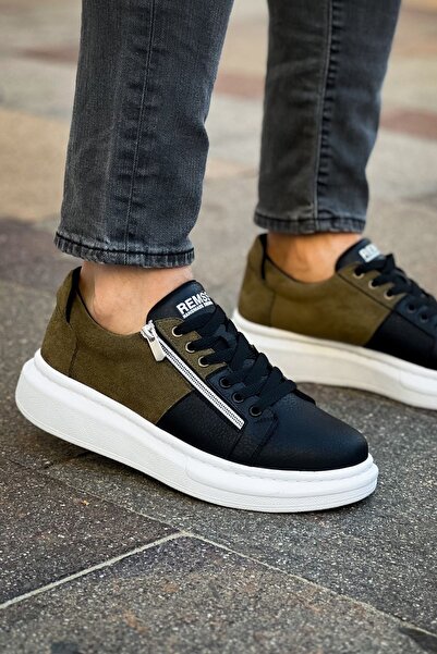 Generic Brand Mn601 - Luxury Suede Men's Shoes Black / Khaki
