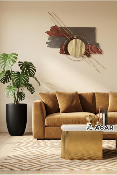ACAR BORDO ALTIN SOYUT DESEN METAL TABLO 70X67CM