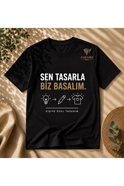 ANEMOS Wear KİŞİYE ÖZEL FOTOGRAF-RESİM-YAZI-LOGO vb. KISAKOLLU BASKILI TİŞÖRT