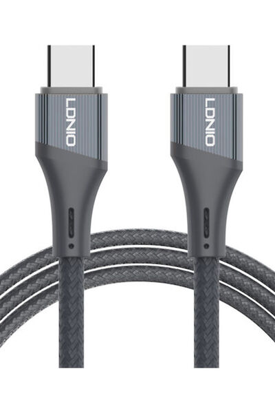 LDNIO Πλεγμένο Καλώδιο USB 2.0 USB-C Αρσενικό - USB-C 100W Μαύρο 2μ