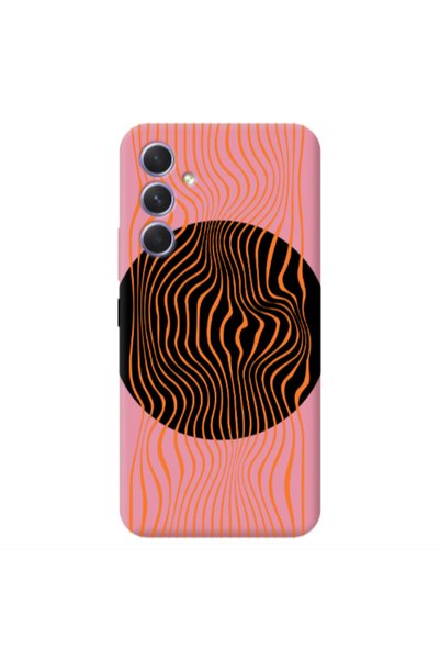 Other Samsung A54 Trapezoidal lines Pink Colored Silicone TPU Θήκη