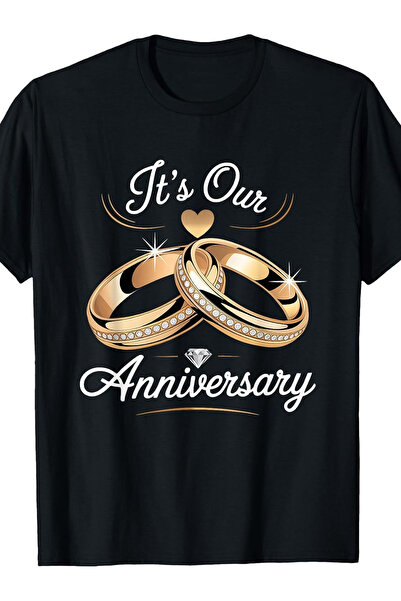 128 Men's T-Shirts Couple Black Color Crew Neck Machine Washable Gift Set Com...
