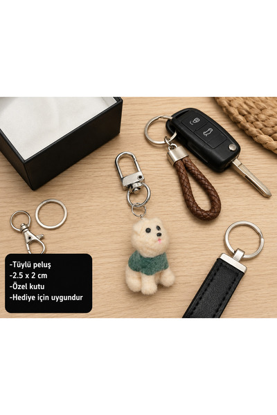 HER ŞEY NOTA www.herseynota.com Cute Plush Dog Charm Keychain Gift Accessory ...