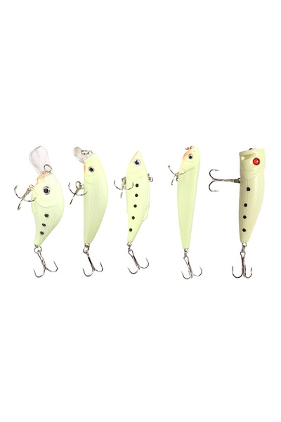 Avex Set de 5 voblere fluorescente pentru pești predatori, AVX-AG103C