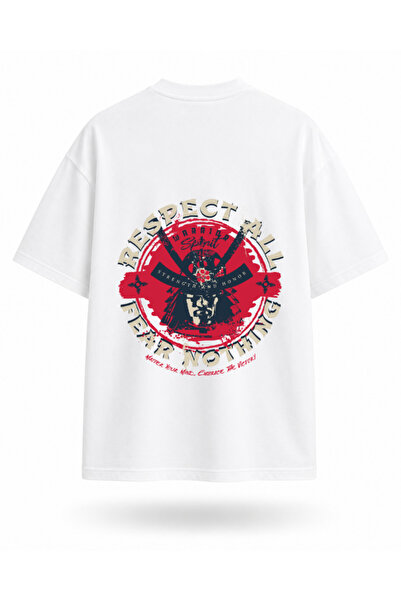 OPPPSSS Samurai Mask Printed Oversize Unisex T-Shirt Japanese Warrior Graphic...