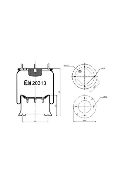 FEBI BILSTEIN Perna de Aer Spate (diametru: 200/260mm ) Daf Xf 105 10.05- DAF XF