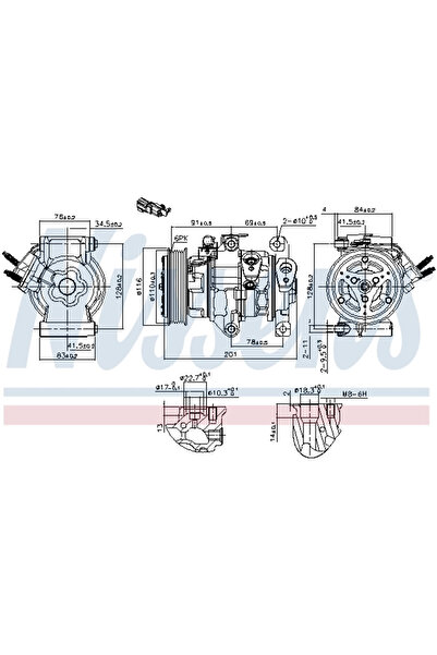 Nissens Compresor Aer Conditionat Clima FORD FIESTA 6/KA+ 3/TOURNEO COURIER B...