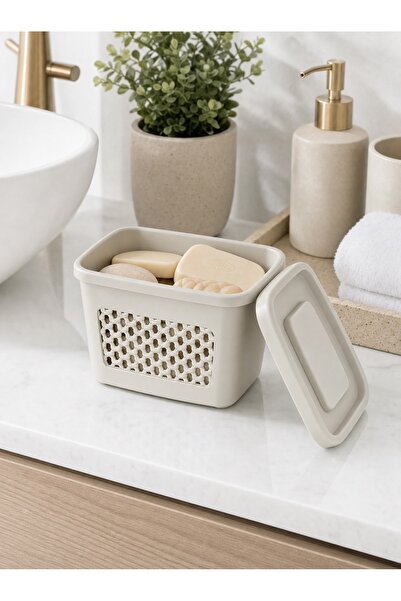 MappleHome Multi-Purpose Mesh Patterned Organizer Box with Lid 1.75 L - Organ...