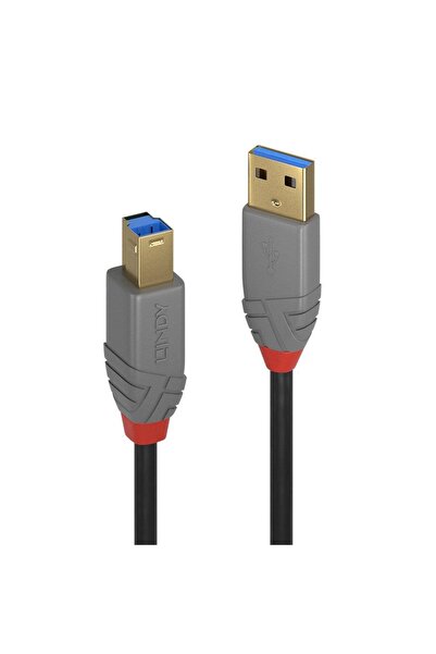 LİNDY LY-36743 3м USB 3.2 Type A към USB-B кабел, 5Gbps, Anthra Line