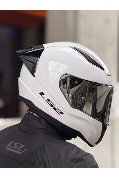 LS2 RAPID 2 BEYAZ KASK (IRIDIUM GRİ VİZÖR + SPOILER)
