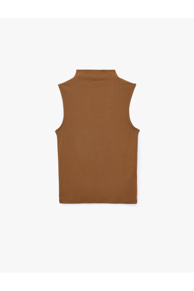 Koton Cotton Stand Collar Slim Fit Sleeveless Bodysuit