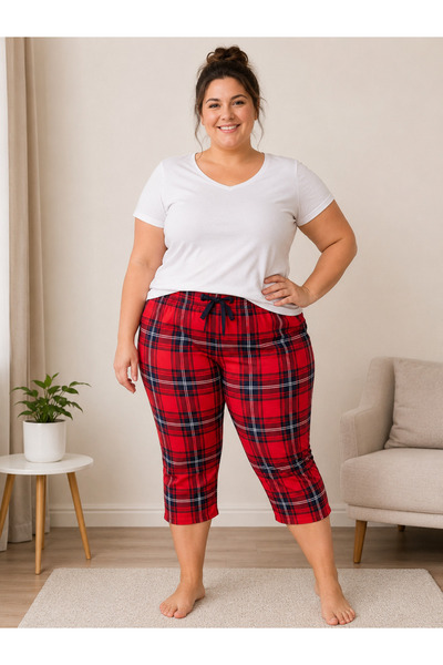 Lady Queen Lycra Ring Viscose King Size Capri Pajama Bottoms 6021