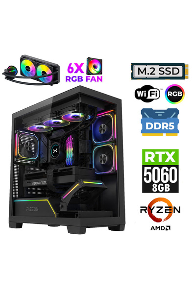 XASER Clove X170 Ryzen 7 7800X3D 16GB DDR5 Ram 1TB M.2 NVMe SSD 8GB RTX5060 S...