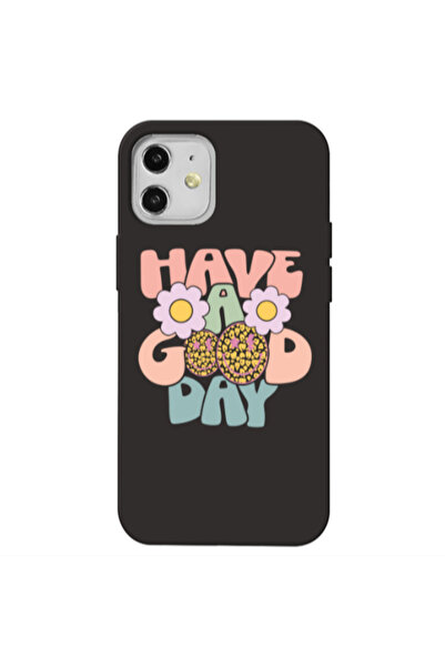 Other Apple iPhone 12 Have A Good day Black Colored Silicone TPU Θήκη