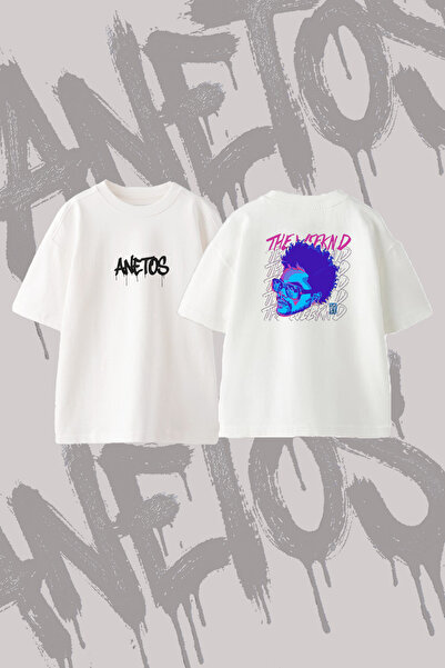 Anetos The Weeknd_3 Μπλουζάκι με στάμπα σε σχέδιο Oversize με λαιμόκοψη Crew,...