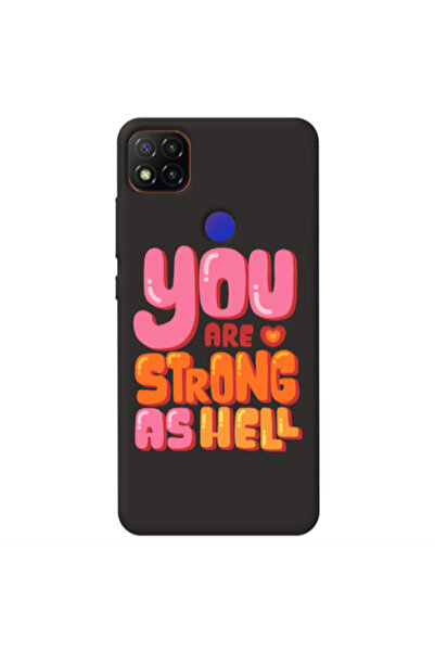 Other Xiaomi Redmi 9c You are Love Strong Black Colored Silicone TPU Θήκη
