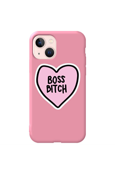 Other Apple iPhone 13 Boss Bitch Pink Colored Silicone TPU Θήκη
