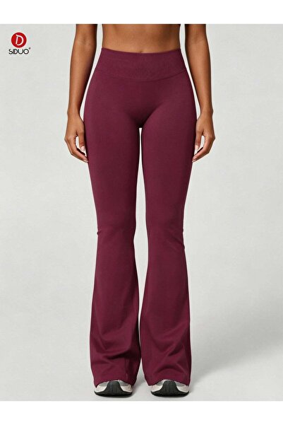siduo Modest High Waist Flare Leggings for Women, Stretchy Solid Color Yoga P...