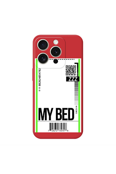 Other Apple iPhone 15 Pro Max My Bed ZZZ Red Colored Silicone TPU Θήκη