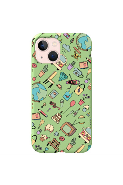 Other Apple iPhone 13 Best buds Light Green Colored Silicone TPU Θήκη
